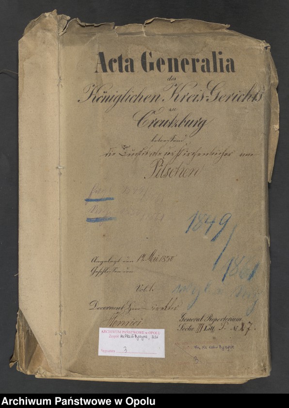 image.from.unit.number "Die Duplikate der Kirchenbücher von Pitschen evgl. [evangelisch] 1849-1861 kath. [katholisch] 1850-1861"