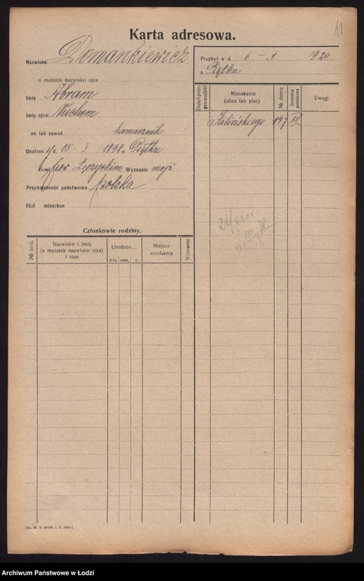 Obraz 13 z jednostki "[Spis ludności Łodzi] Doman - Domowicz"