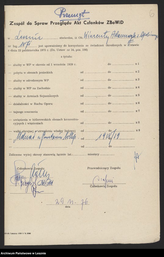 image.from.unit.number "Adamczak Wincenty, Adamczak Pelagia - Powstanie Wielkopolskie 1919 "