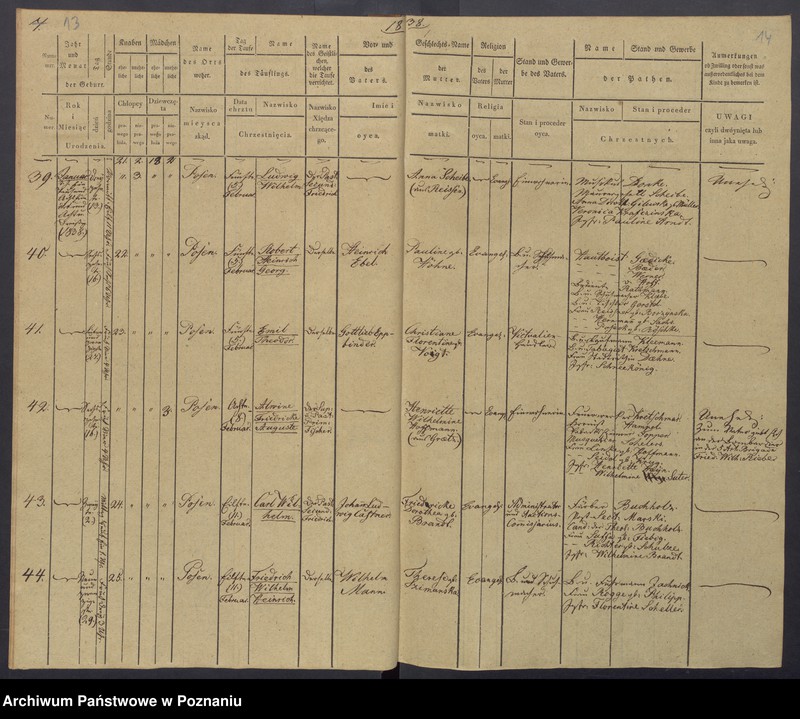 Obraz 10 z jednostki "[Akta urodzeń i chrztów, zgonów i pogrzebów, zapowiedzi i ślubów]"