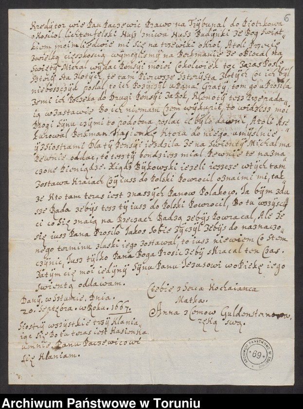 image.from.unit.number "[Władysław Kazimierz Guldenstern. M. in. listy Michała Korybuta Wiśniowieckiego]"