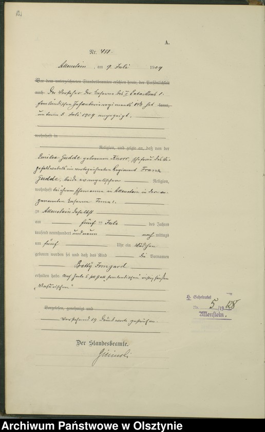 image.from.unit.number "Geburts-Haupt-Register Tom I I, Nr 440-883"