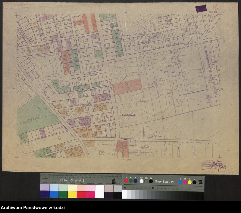 Obraz 1 z jednostki "Plan m. Łodzi 1:2000 z oznaczeniem nieruchomości niezabudowanych lub niedostatecznie zabudowanych. Sekcja SW92"