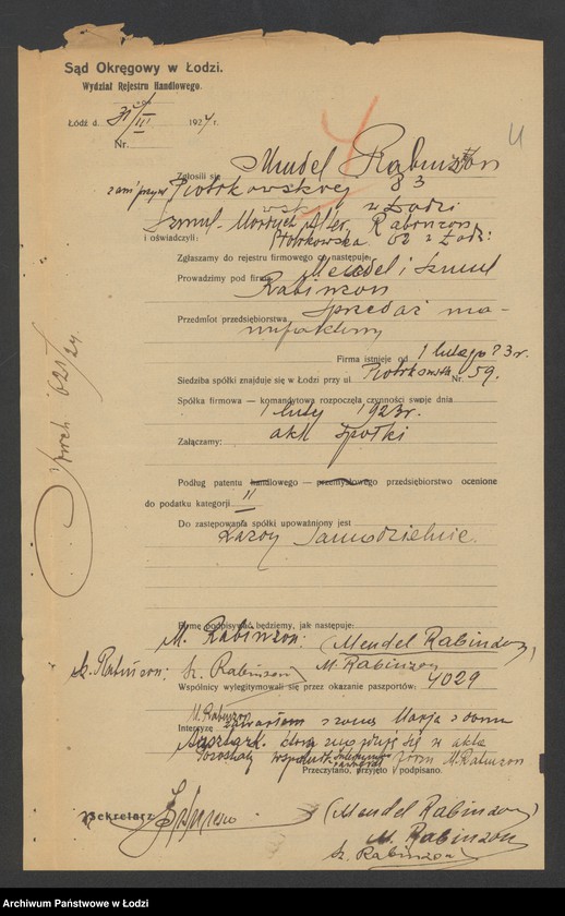 Obraz 6 z jednostki "Mendel i Szmul Rabinson- sprzedaż manufaktury"