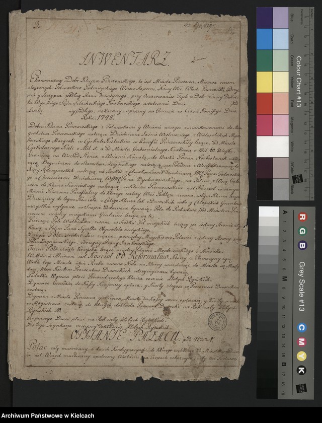 image.from.unit.number "Akta względem inwentacji urzędowej kluczów margrabskich Ordynacji /- inwentarze dóbr Chroberz, Kozubów, Pińczów i rachunki folwarczne/"