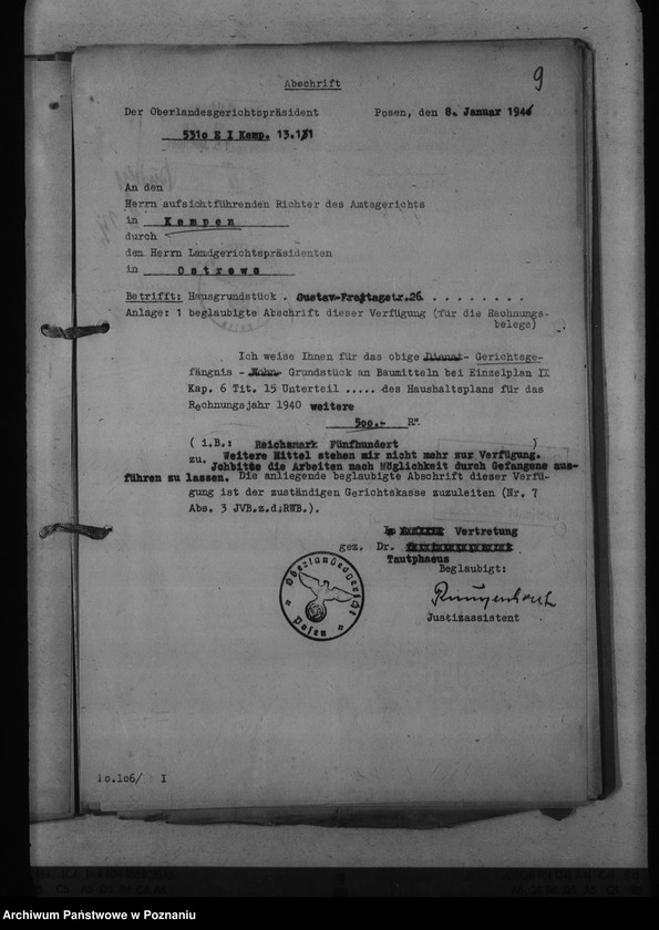 Obraz 13 z jednostki "Amtsgericht Kempen - Kępno"