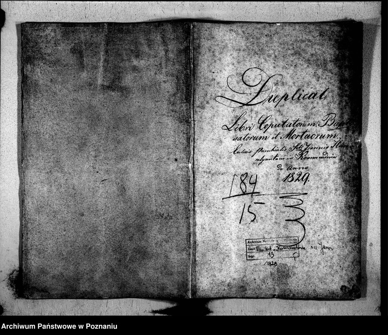 Obraz 2 z jednostki "Duplikat libri baptisatorum, copulatorum, mortuorum"