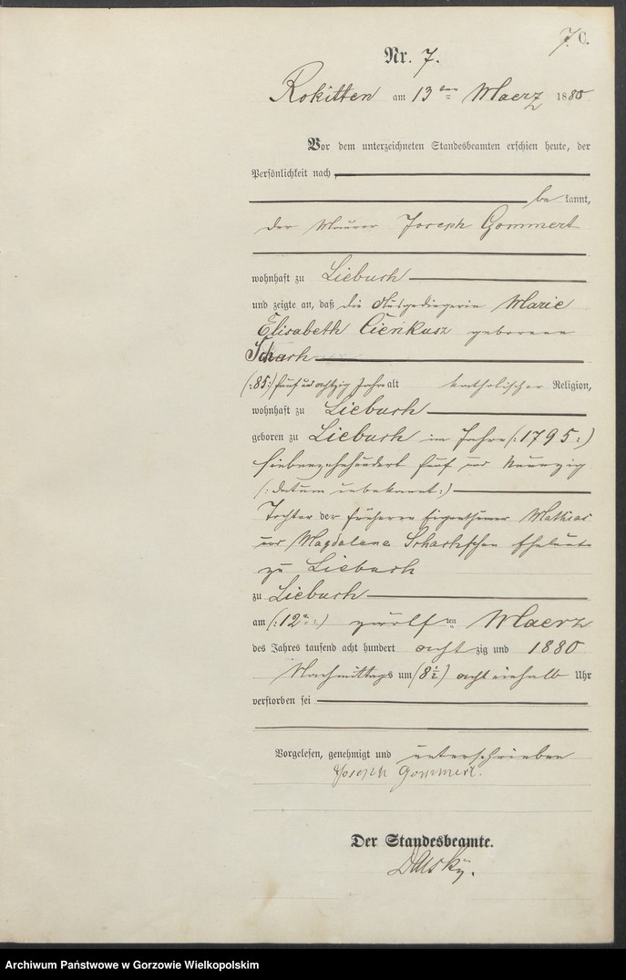 Obraz 10 z jednostki "Sterbe Register"