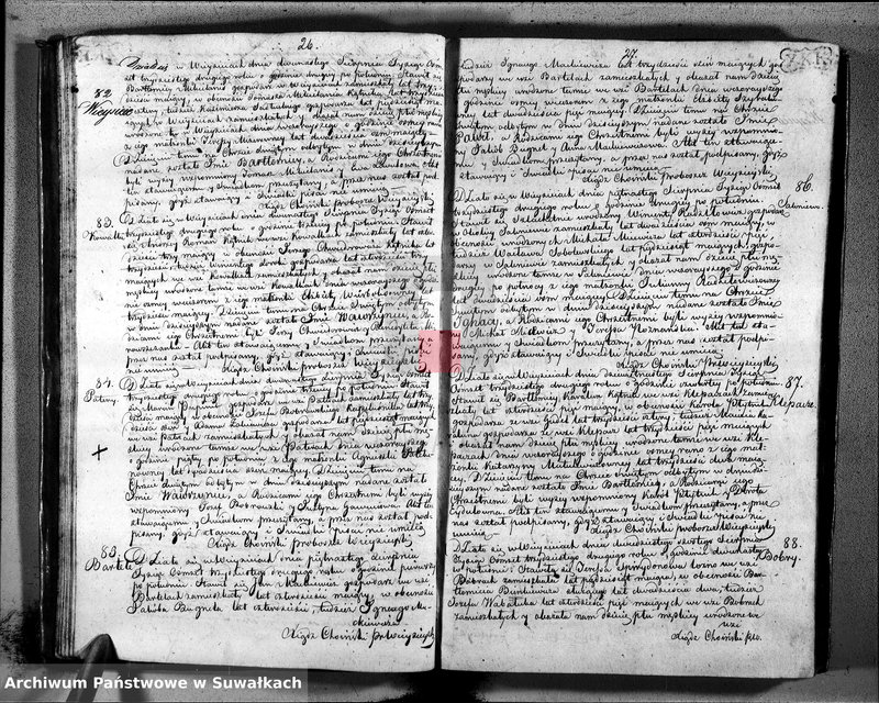 image.from.unit.number "Akta trzech obiektów urodzenia, małżeństw i zejścia parafii weysieyskiey z roku 1832"