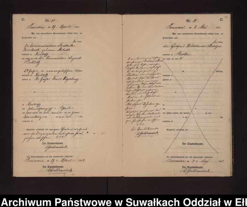 image.from.unit.number "Sterbe-Neben-Register des Preussischen Standes-Amtes Neuhoff Kreis Loetzen"