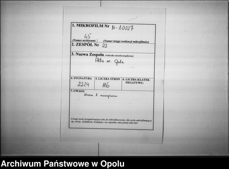 image.from.unit.number "Acta des Magistrats zu Oppeln betreffend die Anstellung des Schornsteinfegermeister Otto Knoll für den Oder - und Königs-Bezirk"