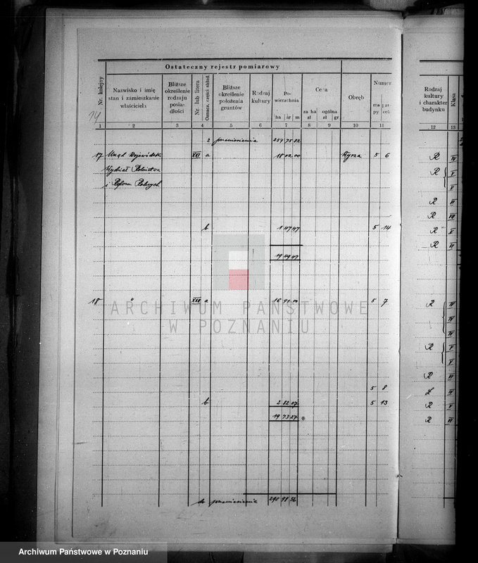 Obraz 18 z jednostki "Ostateczny rejestr pomiarowy majątku Wyrza powiatu wyrzyskiego"