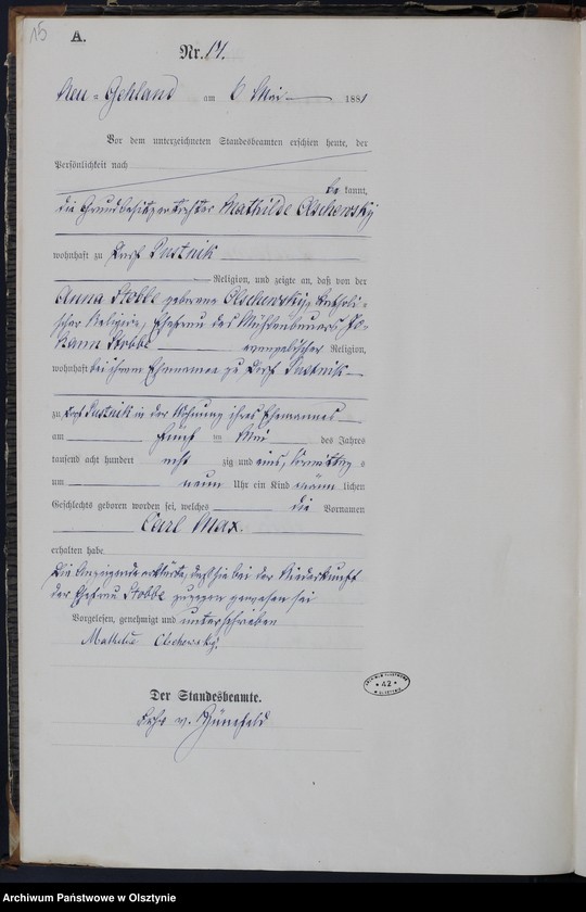 image.from.unit.number "Geburts-Haupt-Register Nr 1 - 43"