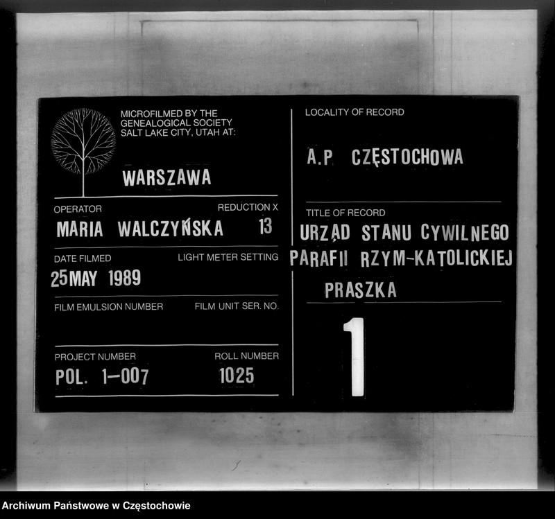 image.from.unit.number "Księga aktów stanu cywilnego Parafii Rzymskokatolickiej w Praszce za rok 1878"