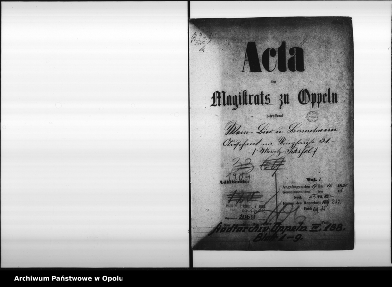 Obraz 4 z jednostki "Acta des Magistrats zu Oppeln betreffend Wein- Bier u.[nd] Branntwein Ausschank im Ringhause 31 /: Moritz Kassel :/ Vol: I"