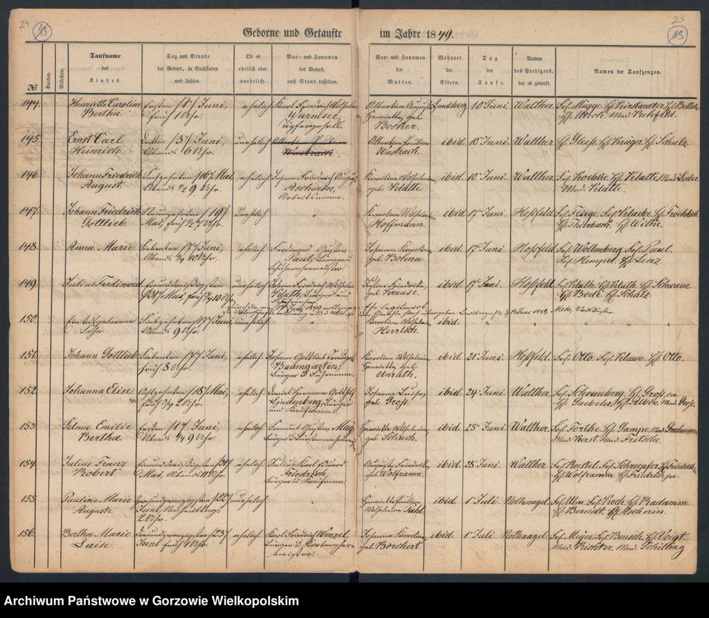 image.from.unit.number "Duplikate der Hauptkirche zu Landsberg an der Warthe (zawiera też księgę zgonów Konkordien Kirche z 1849 r.)"