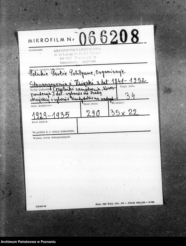 Obraz 2 z jednostki "Okólniki, zarządzenia, korespondencja dotycząca wyborów do Rady Miejskiej i wyborów kandydatów na radnych. Sprawy organizacyjne: wykazy personalne. Materiały dotyczące strajku akademickiego na wyższych uczelniach w Poznaniu"