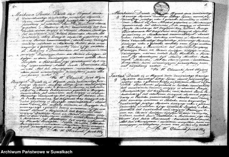 image.from.unit.number "Duplikat akt urodzonych, zaślubionych i zmarłych parafii wigierskiey z roku 1855"