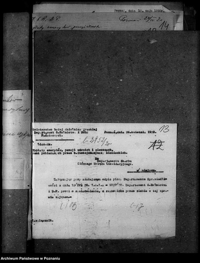 Obraz 17 z jednostki "Sprawy osobowe Departamenu Rolnictwa i Dóbr Państwowych emeryci"