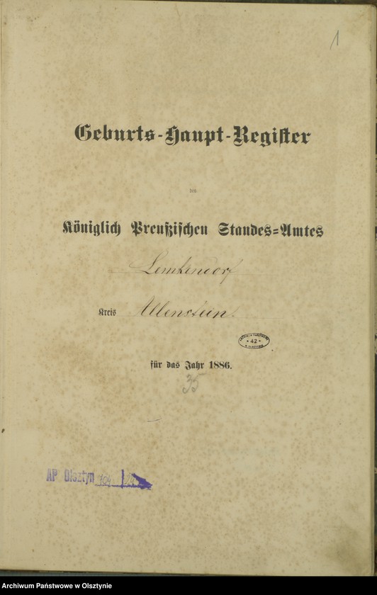 image.from.unit.number "Geburts-Haupt-Register Nr 1 - 129"