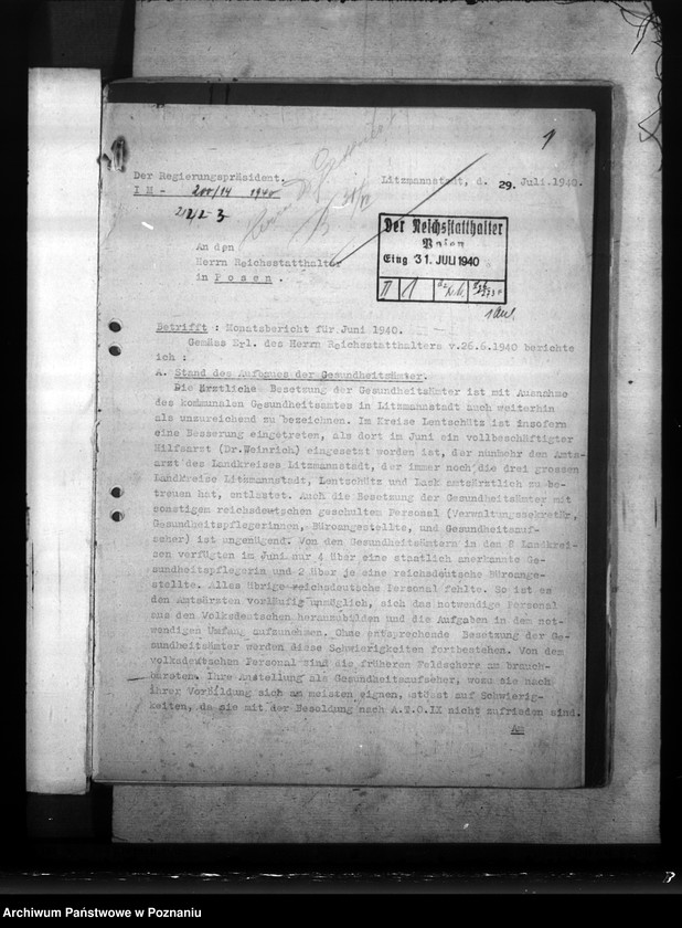 Obraz 5 z jednostki "Sprawozdania ze stanu zdrowotności w Kraju Warty, zwłaszcza w rejencji łódzkiej"