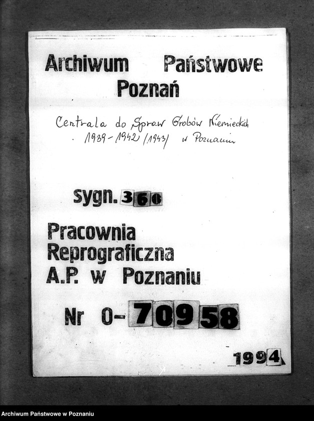Obraz 1 z jednostki "Wykaz miejscowych Niemców z powiatu kępińskiego, którzy zgineli w 1939 roku"