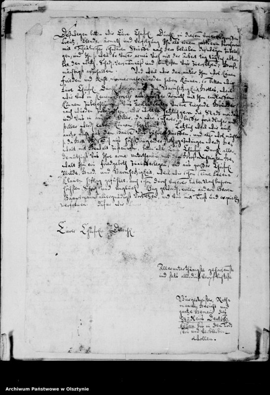 image.from.unit.number "Supplicatum der Mediatstadt Deutsch Eylau gegen den Erbhauptm. Grf. Ernst von Finckenstein wegen Übergriffe und Schädigungen"