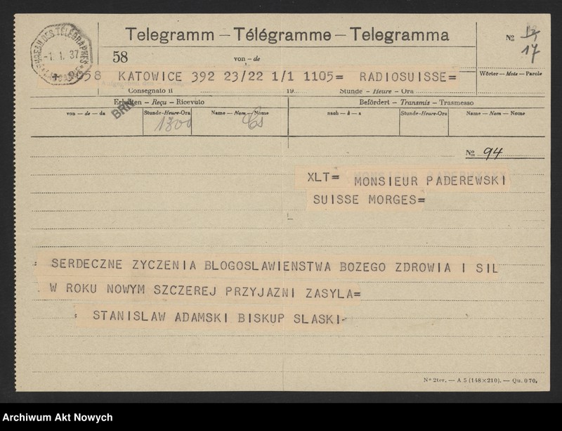 image.from.unit.number "Adamski Stanisław (biskup katowicki); L.8 (odpowiedź)"