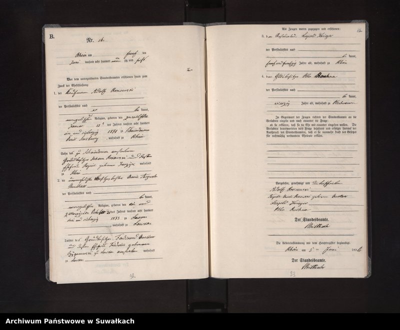 image.from.unit.number "Heiraths-Neben-Register des Königlichen Preussischen Standes-Amtes Orlen in Rhein Kreis Loetzen"