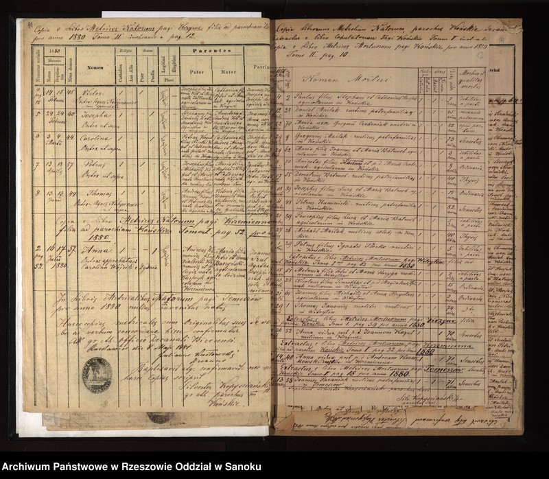 image.from.unit.number "Księga urodzeń, małżeństw, zgonów z miejscowości Końskie, Witryłów, Krzywe, Krzemienna, Temeszów"