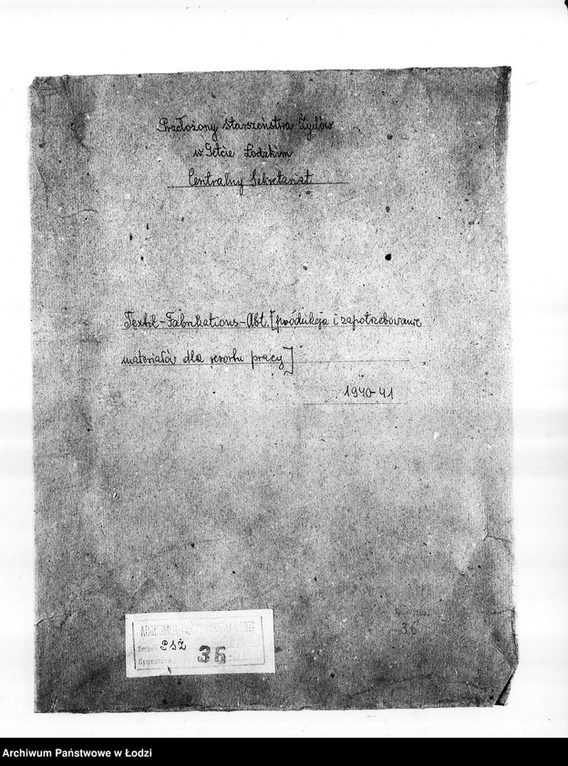 Obraz 3 z jednostki "Textil-Fabrikations-Abteilung [Produkcja i zapotrzebowanie materiałów dla resortu pracy]"