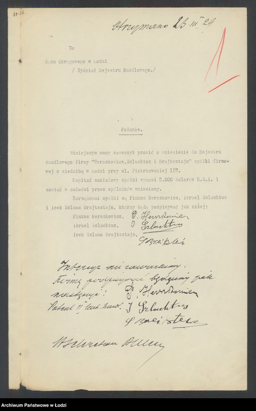 Obraz 3 z jednostki "Herszkowicz, Brajtsztajn i Szlachtuz- wyrób i sprzedaż konfekcji damskiej i wyrobów futrzanych"