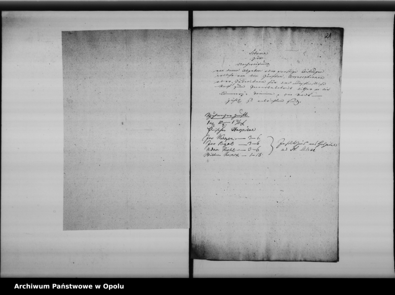 Obraz 20 z jednostki "Acta specialia betreffend die Abgaben und Leistungen der Zünfte für das ausschliessliche Recht zum Gewerbs - Betrieb Vol: I de anno 1812-1822"