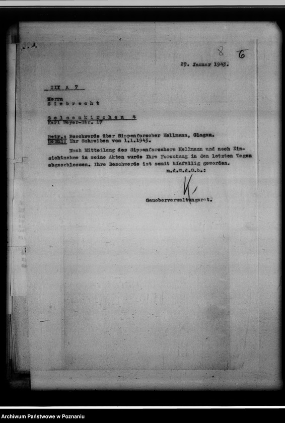 Obraz 12 z jednostki "Berufssippenforscher Oskar Hellmann, Glogau [Głogów]"