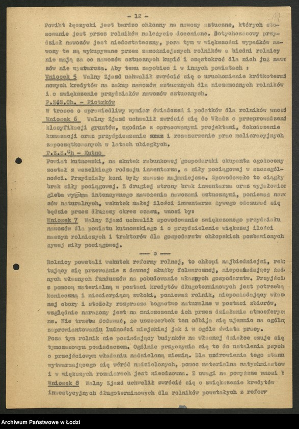 Obraz 13 z jednostki "Związek Samopomocy Chłopskiej-sprawozdania [inspektoratów, referatów, komisji] Zarządu Wojewódzkiego [oraz protokoły ze zjazdów wojewódzkich i okręgowej konferencji rolniczej]"