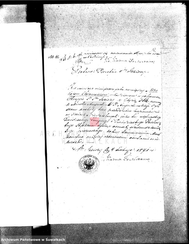 Obraz 15 z jednostki "[Dowody do akt małżeństw parafii ewang.-augsburskiej.Suwałki 1871 r.]"