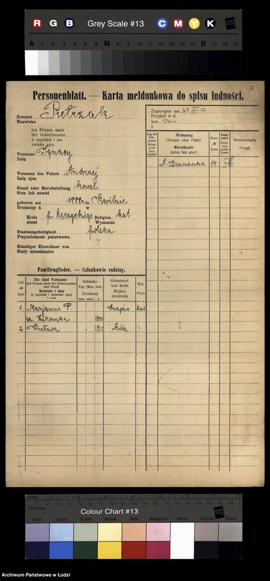 Obraz 3 z jednostki "[Spis ludności Łodzi] Pietrzak-Pietrzycki"