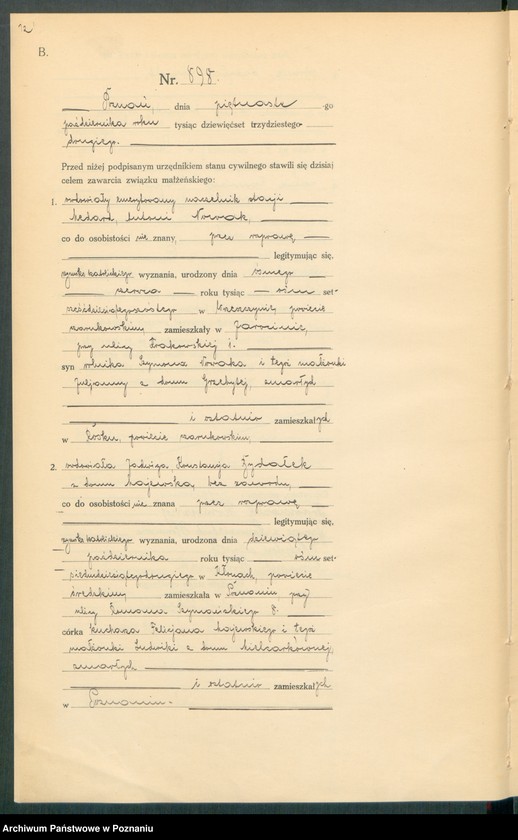 Obraz 14 z jednostki "Księga miejscowa małżeństw tom IV [Rejestr główny małżeństw]"