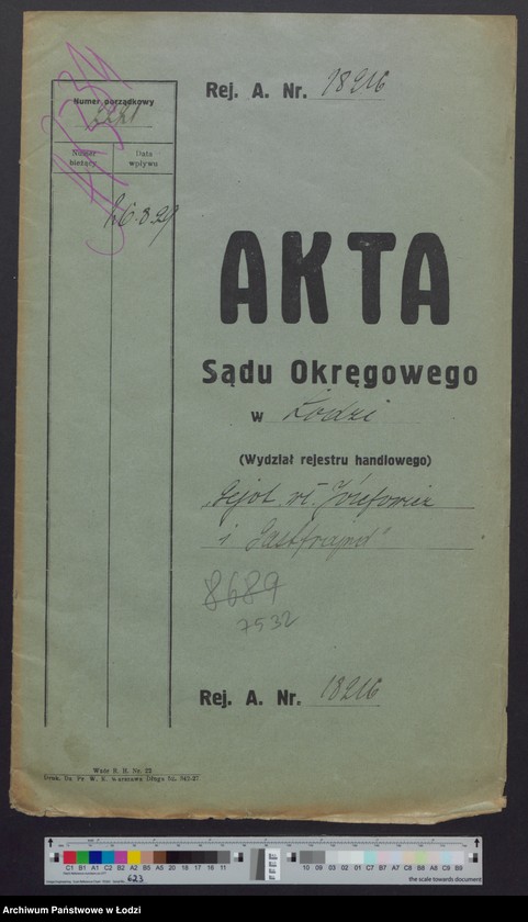 Obraz 2 z jednostki "Józef Józefowicz, Rebeka Gastfrajnd „Gejot” – wyrób i sprzedaż towarów włókienniczych"