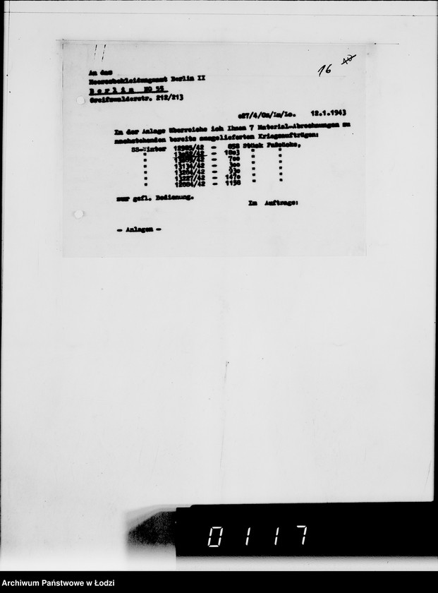 Obraz 20 z jednostki "444 Kriegsauftrag 13052/42 Winter 38 1803 St.Fusssäcke HBA Berlin II"