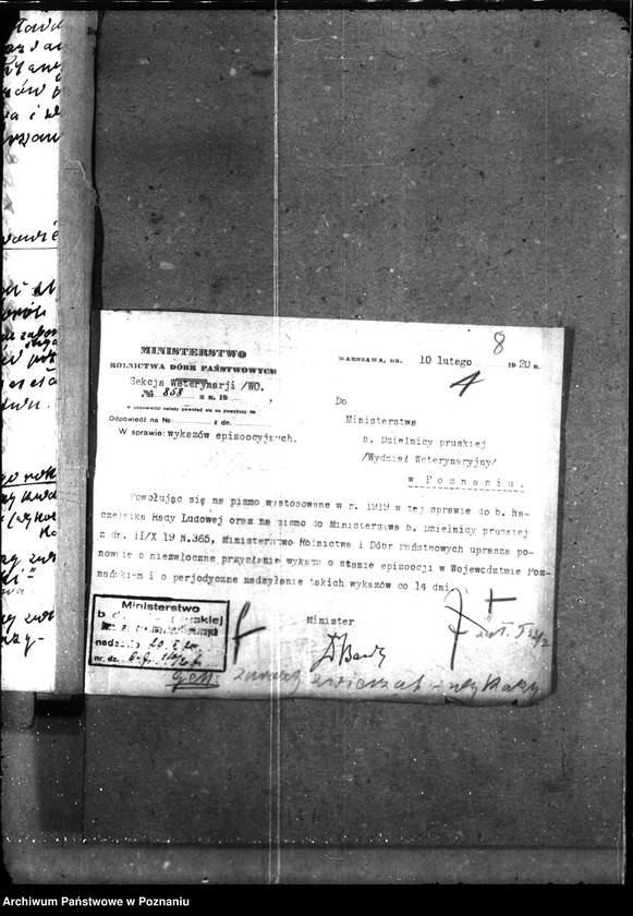 Obraz 11 z jednostki "Sprawy ogólne Wykazy chorób zaraźliwych; [księgosusz, zaraza płucna]"