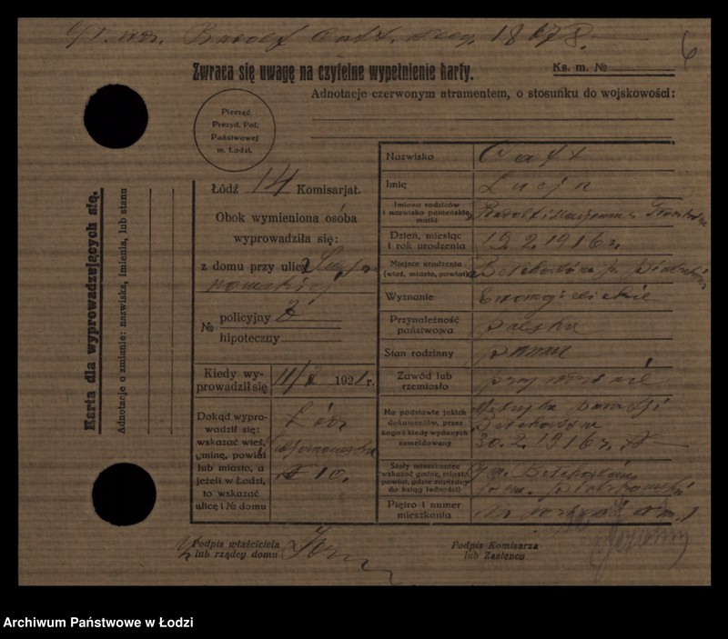 Obraz 8 z jednostki "[Spis ludności Łodzi] Zajdel - Zajderman"