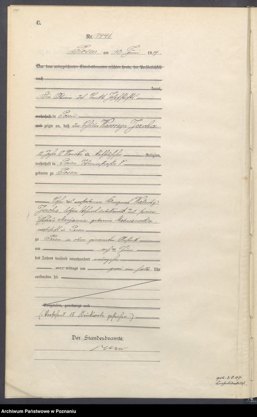 Obraz 16 z jednostki "Księga miejscowa zgonów tom IV [Rejestr główny zgonów]"