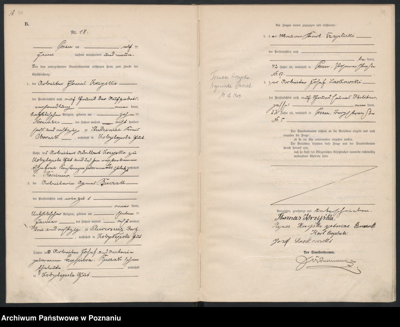 Obraz 20 z jednostki "Księga miejscowa małżeństw [Rejestr główny małżeństw]"