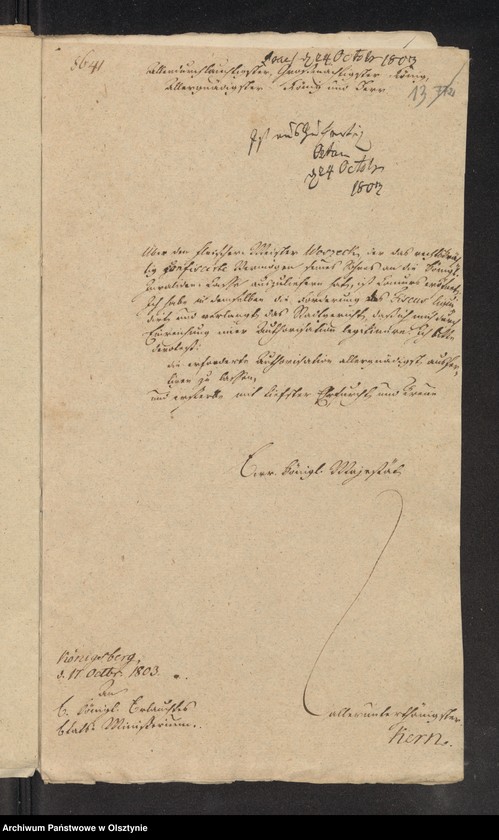 image.from.unit.number "In S. [Sachen] Johann Gottfried Wosseck [Woszeck] wegen seiner Abwesenheit"