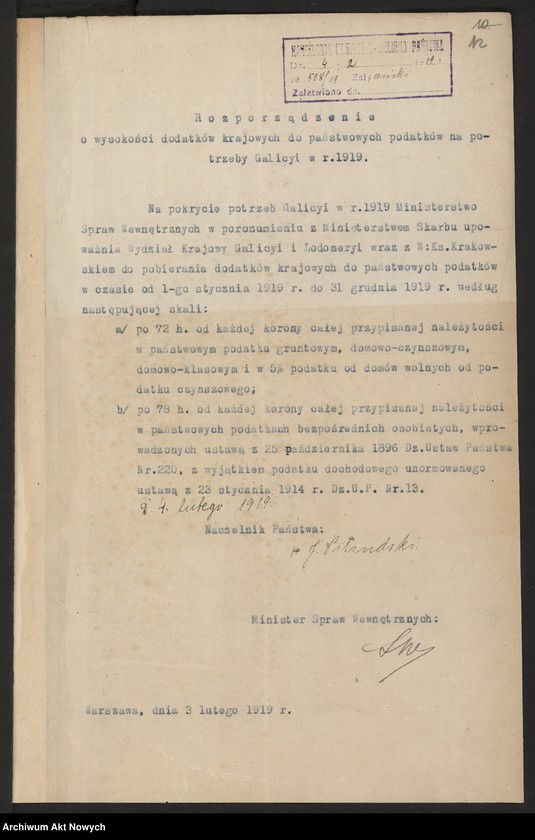 image.from.unit.number "Dekrety (wydawane przez Naczelnika Państwa), tom I"