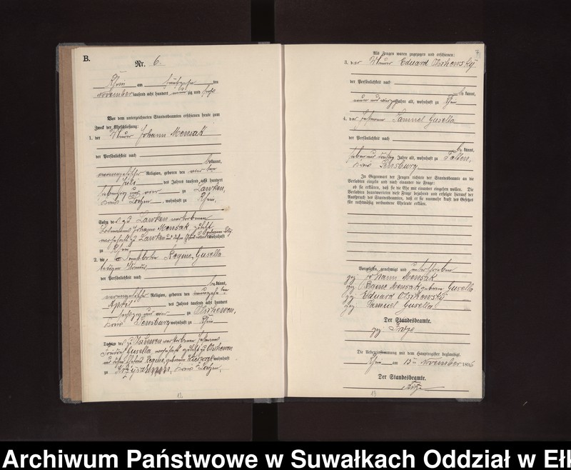 image.from.unit.number "Heiraths-Neben-Register des Preussischen Standes-Amtes Rhein Kreis Loetzen"