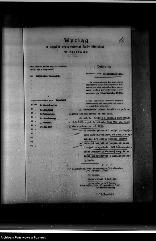 Obraz 20 z jednostki "Miasto Kruszwica Podatki komunalne /Ustawa z dnia 11.8.1923 r. Dz. U nr 94/"