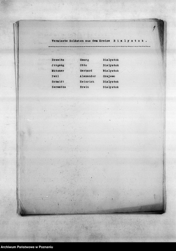 Obraz 5 z jednostki "Spisy miejscowych Niemców, którzy jako żołnierze polscy zaginęli w 1939 roku"