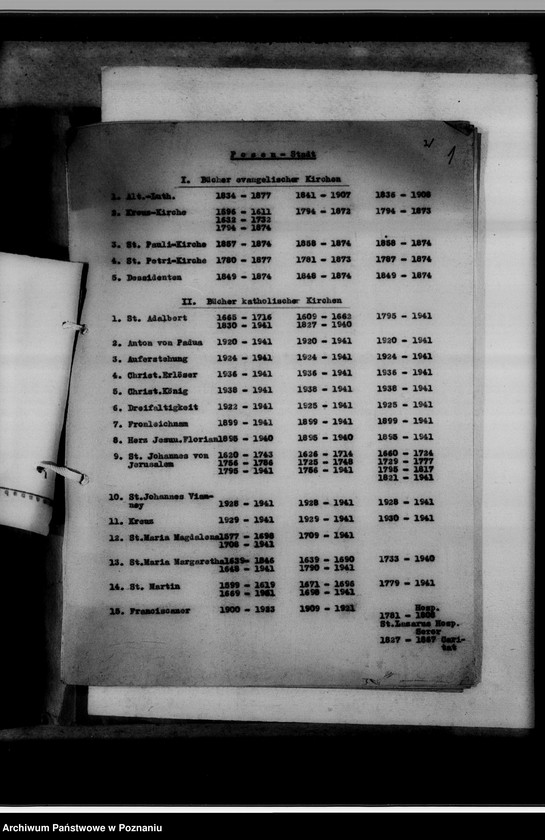 Obraz 5 z jednostki "Verzeichnis der Personenstandsregister. Generalregister. [Wykaz ksiąg kościelnych i stanu cywilnego w Urzędach do Spraw Genealogicznych na terenie tak zwanego Kraju Warty]"